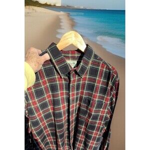 LL Bean Flannel Button Down Shirt Plaid Colorful All Cotton 228061 Men XL-Reg